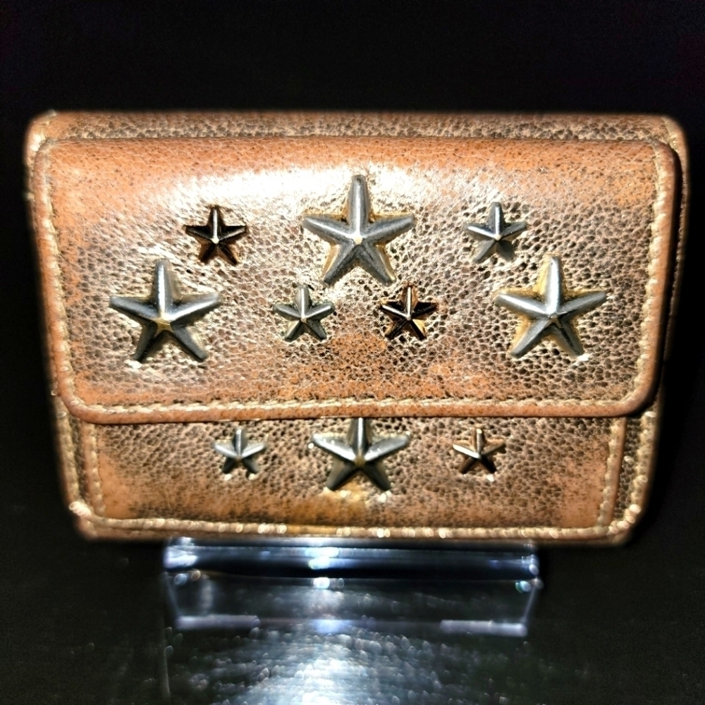 Authentic Jimmy Choo Gold Stars Leather Wallet